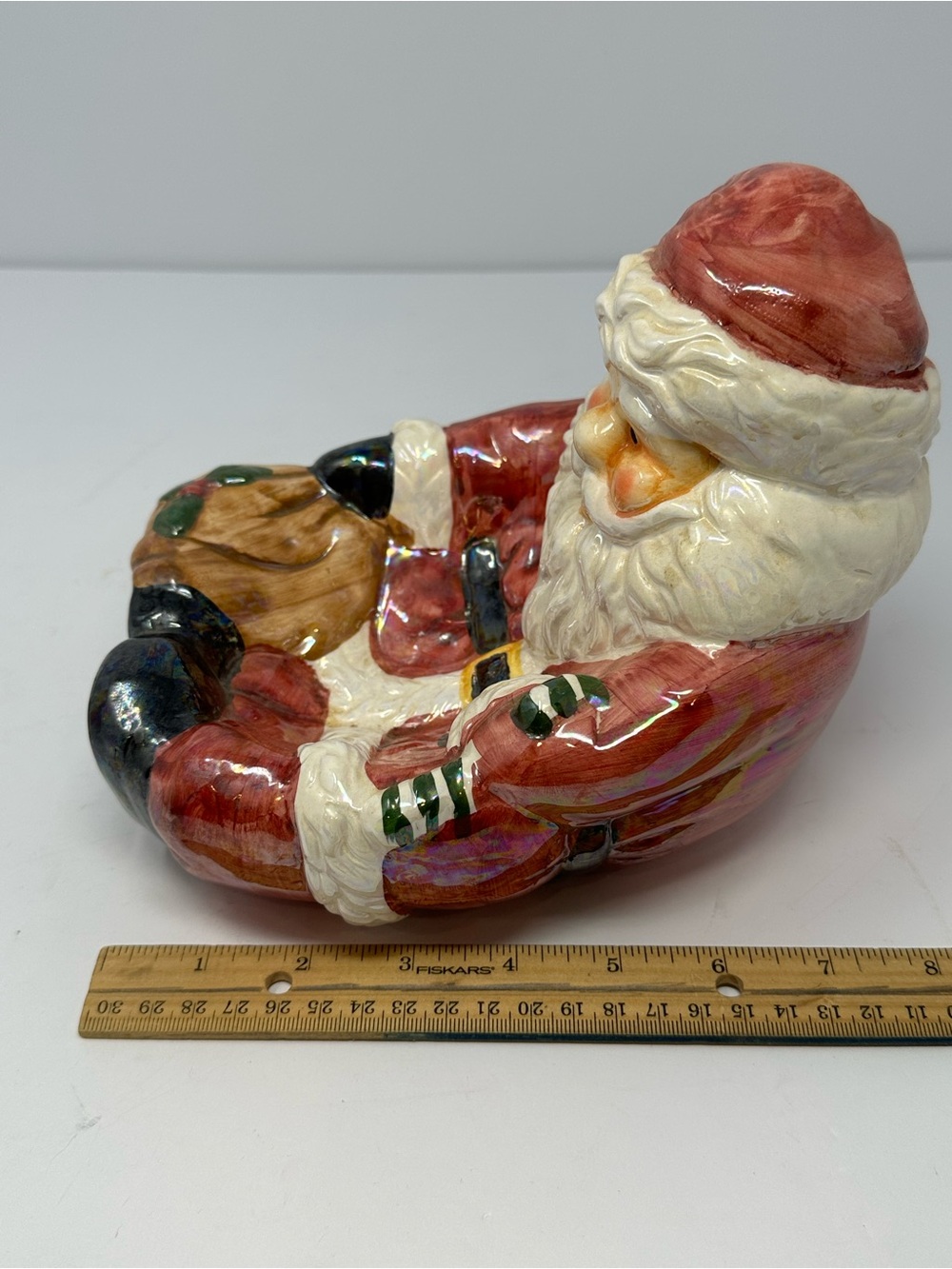 Santa Clause Glazed Ceramic Candy Dish Christmas Decor A1 - Picture 8 of 8